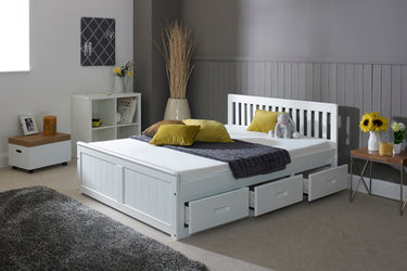 4'0 Mission Storage Bed in White - Small Double