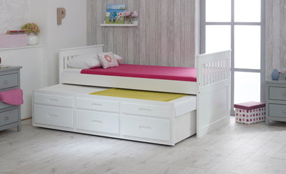 Captains White Wooden Guest Bed Frame - 3ft Single