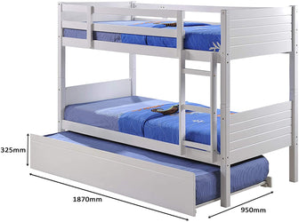 Lala Wooden Bunk Bed (Max Large Drawer or Trundle Available)
