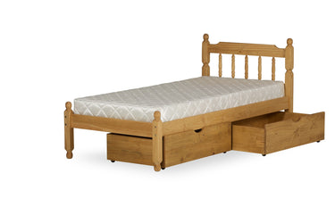 Colonial Waxed Pine Wooden Bed frame (Without Underbed)