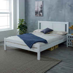 Glory Bed, White Wooden Slatted Frame