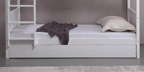 Visco Therapy Domino Large Wooden Under Bed Drawer, Space Saving, Single, White (White Underbed Drawer)