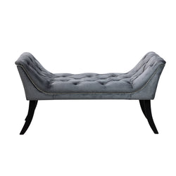 OLGA Upholstered Bench with Silver Beading