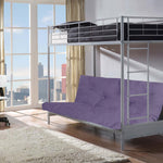 Metal loft deals bed with futon