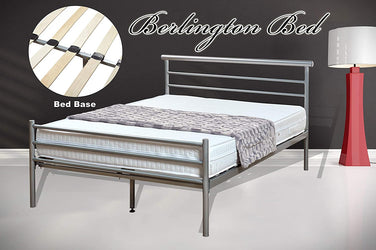 Bremington Metal Bed Frame in Silver Finish