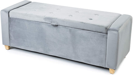 Hana Velvet Ottoman Large Padded Storage Bench (Various Colours)