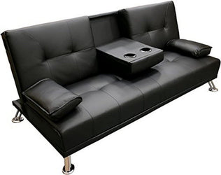 CINEMA SOFA BED FAUX LEATHER WITH CUP HOLDERS (Various Colours)