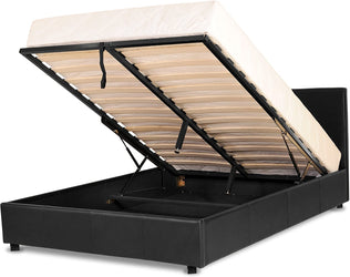 Prado Faux Leather Gas Lift Storage Bed