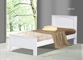 Denver White Wooden Slatted Bed