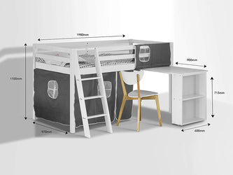 Cosmo Mid Sleeper with Pull Out Desk and Tent