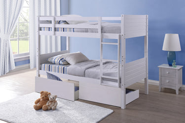 Bedford White Wooden Bunk Bed Frame - 3ft Single
