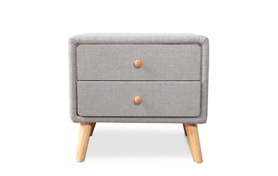 Prado Fabric 2 Drawer Bedside Table