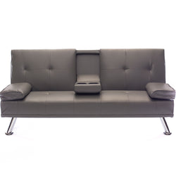 CINEMA SOFA BED FAUX LEATHER WITH CUP HOLDERS (Various Colours)