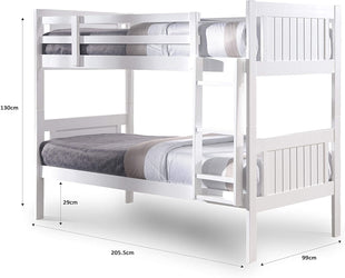 Glory 3FT Wooden Bunk Bed (Mattresses Available)