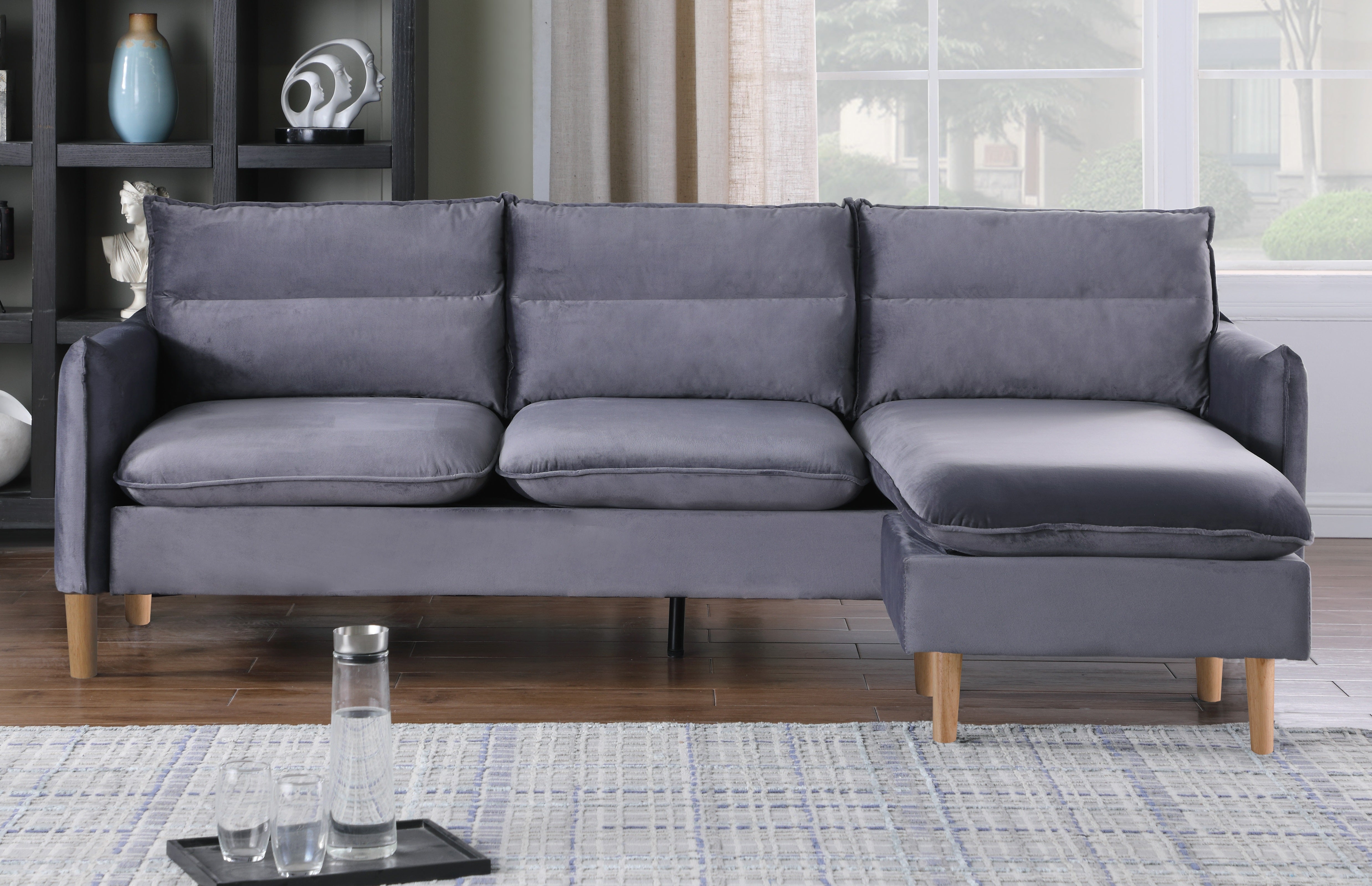 Aida 3 Seater Fabric Sofa With Matching Stool (Various Colours