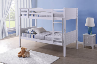 Lala, White Wooden Bunk Bed for Small Children's Rooms: Stylish and Practical