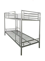 Torquay Silver Metal Bunk Bed (Mattresses Available)