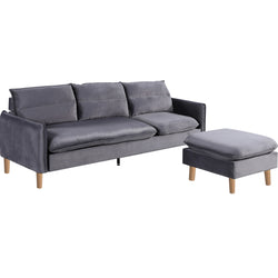 Aida 3 Seater Fabric Sofa With Matching Stool (Various Colours)