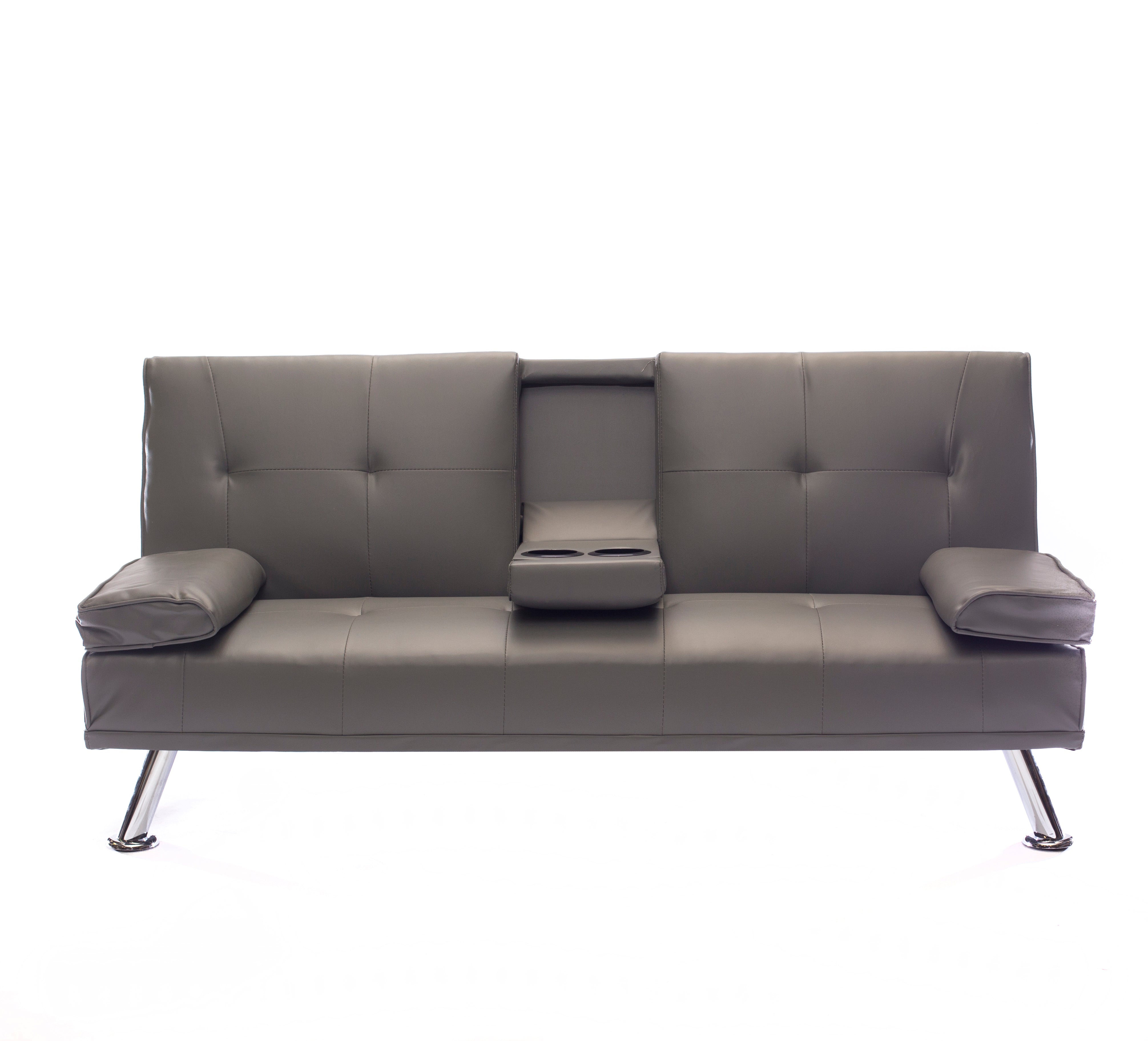 CINEMA SOFA BED FAUX LEATHER WITH CUP HOLDERS (Various Colours