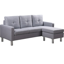 Elm 3 Seater Sofa with Matching Foot Stool Fabric Upholstery