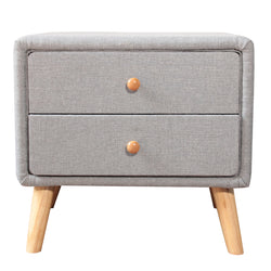 Prado Fabric 2 Drawer Bedside Table