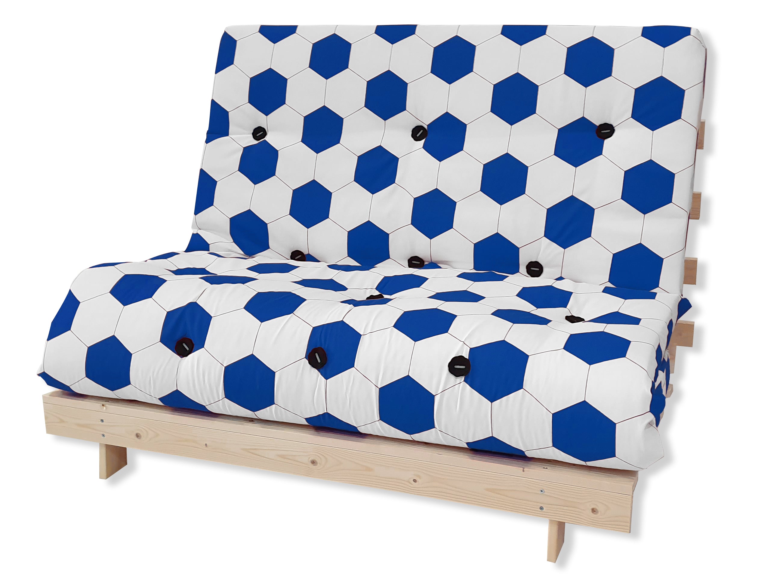 Natural Pine Wood Metro Futon Sofa Bed Frame and Mattress Set