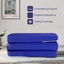 Kids Folding Faux Leather Futon Mattress - Multiple Colours Available