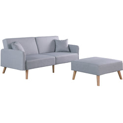 Zara 2 Seater Fabric Sofa Bed With Footstool